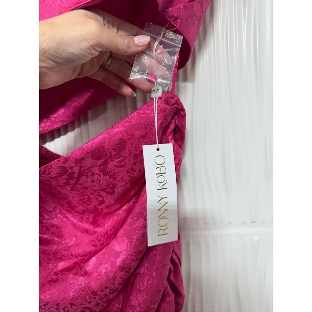 Ronny Kobo Collection Fuchsia Cutout Ruched Mini Dress - Picture 5 of 11